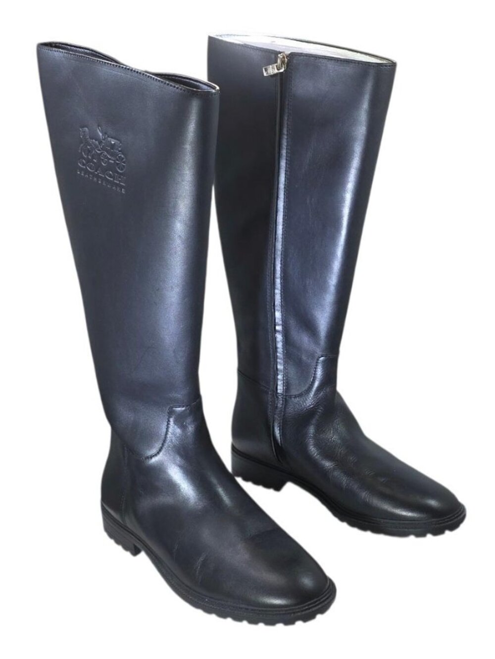 Coach Fynn Leather Boots Black